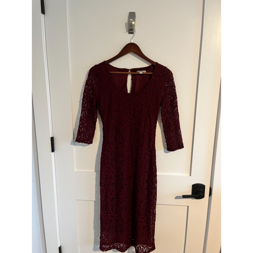 Burgundy lace dress